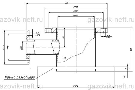 Патрубок замерного люка ПЗЛ&ndash;150